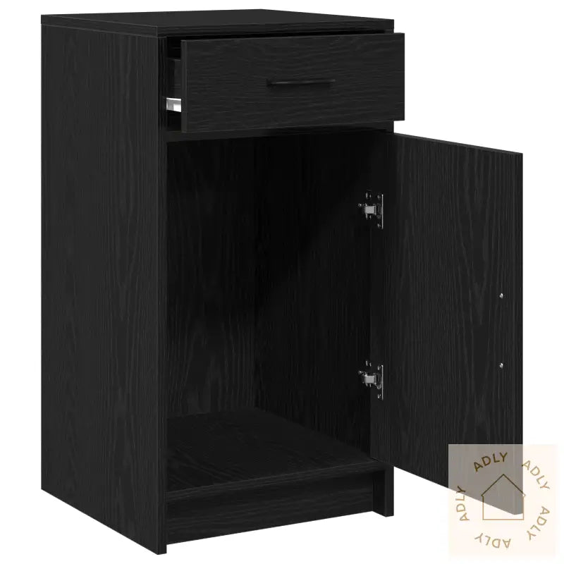 Sideboard Svart Eik 40X41X75 Cm Konstruert Tre