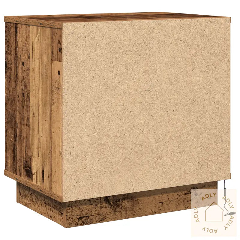 Nattbord Med Led Lys 2 Stk Gammelt Tre 50X34,5X50 Cm