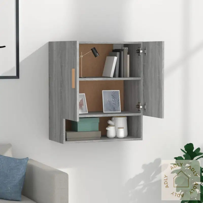 Veggskap Grå Sonoma 60X31X70 Cm Konstruert Tre