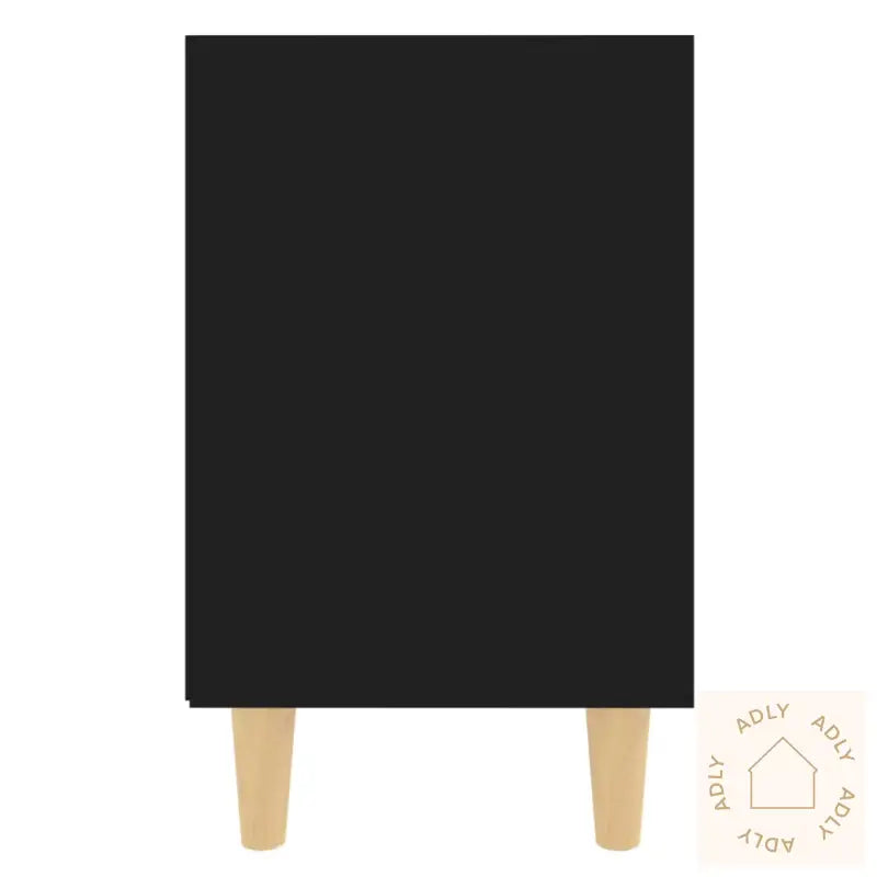 Nattbord Med Ben I Heltre 2 Stk Svart 40X30X50 Cm