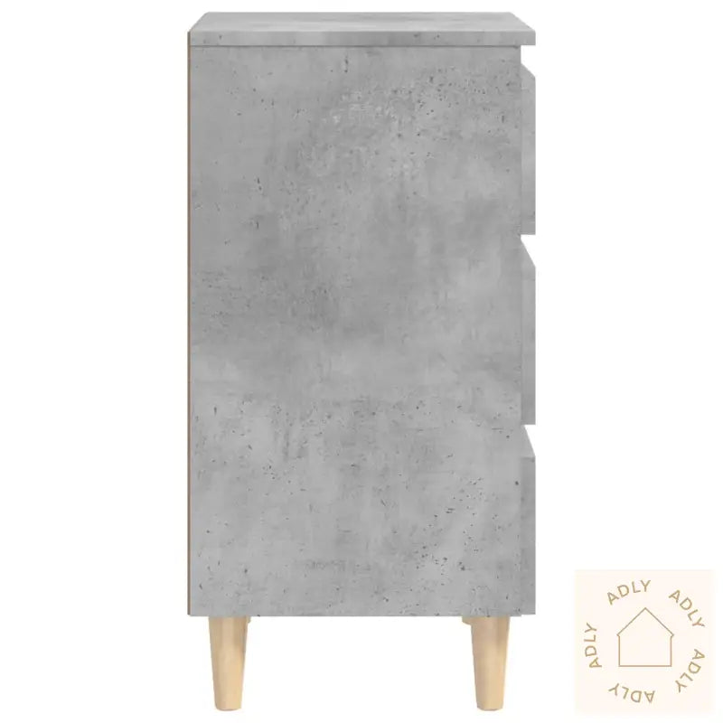 Nattbord Med Ben I Heltre 2 Stk Betonggrå 40X35X69 Cm