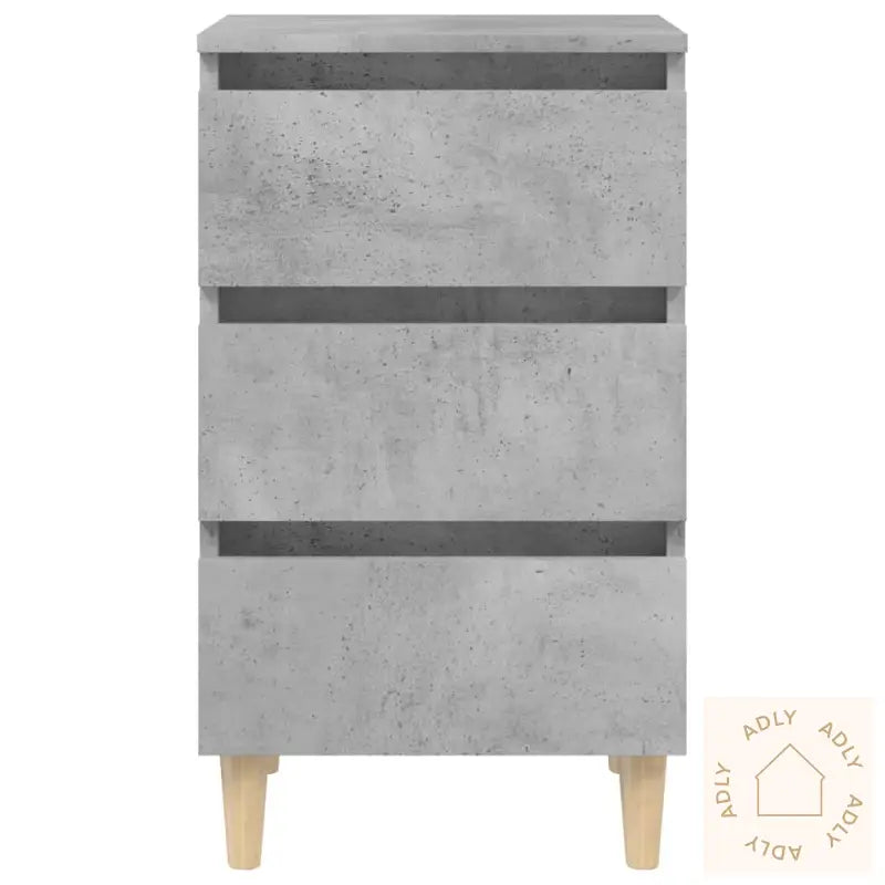 Nattbord Med Ben I Heltre 2 Stk Betonggrå 40X35X69 Cm