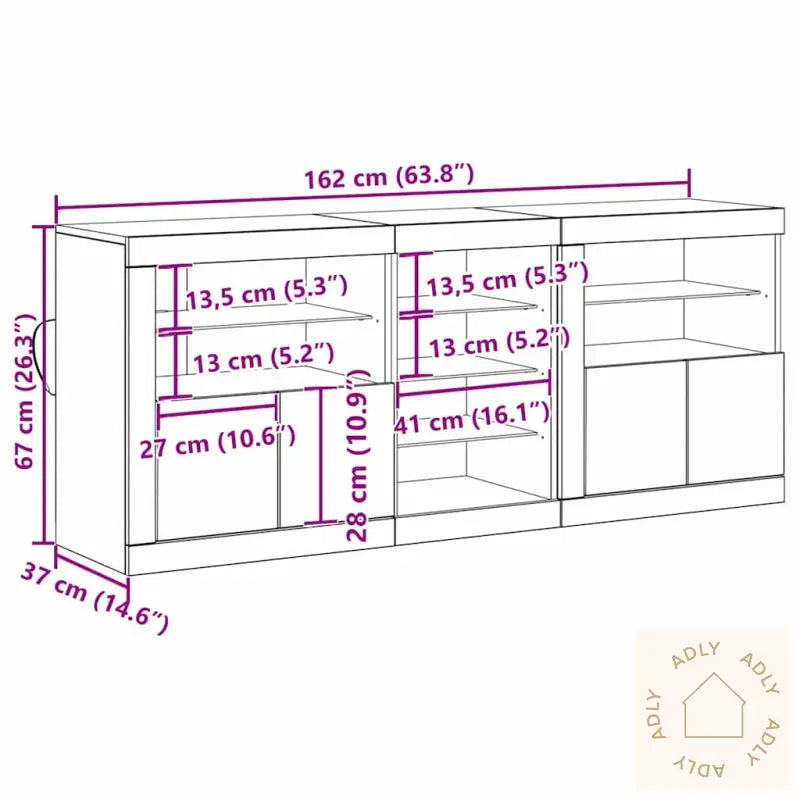 Skap Med Led Lys Gamle Tre 162X37X67 Cm Konstruksjonsmateriale
