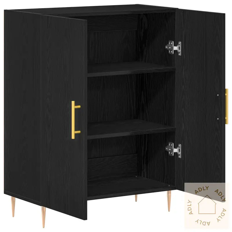 Skap Svart Eik 69,5X34X90 Cm Konstruert Tre