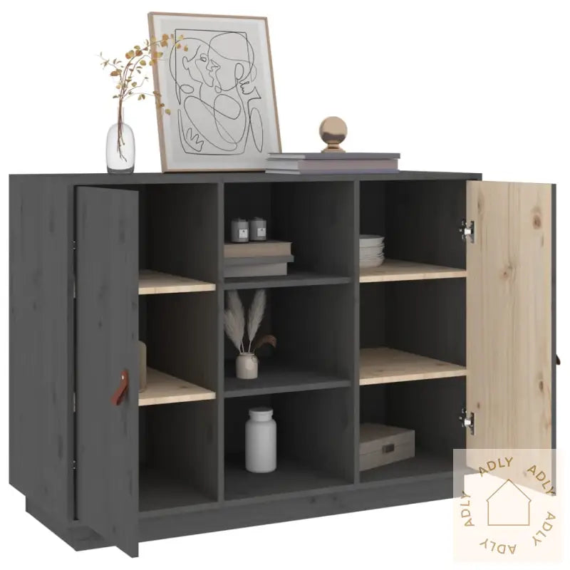Skjenk Grå 100X40X75 Cm Heltre Furu