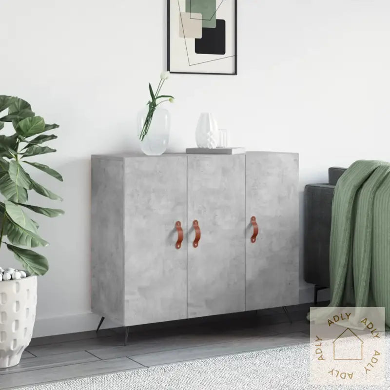 Skjenk Betonggrå 90X34X80 Cm Konstruert Tre