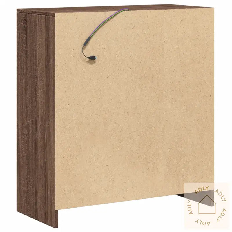 Skjenk Med Led Brun Eik 77X34X85 Cm Konstruert Tre