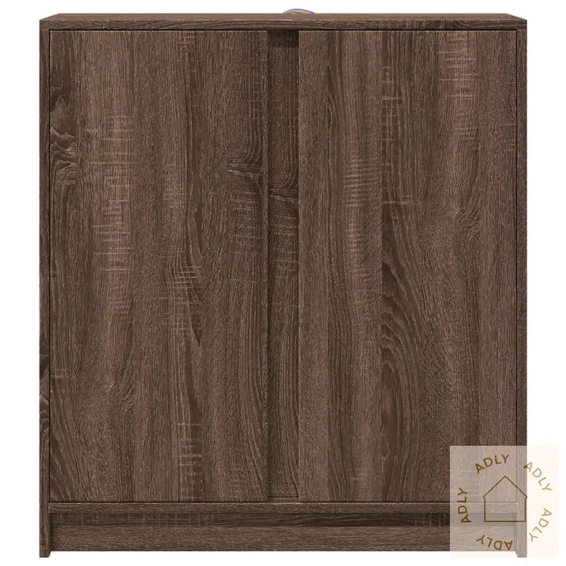 Skjenk Med Led Brun Eik 77X34X85 Cm Konstruert Tre