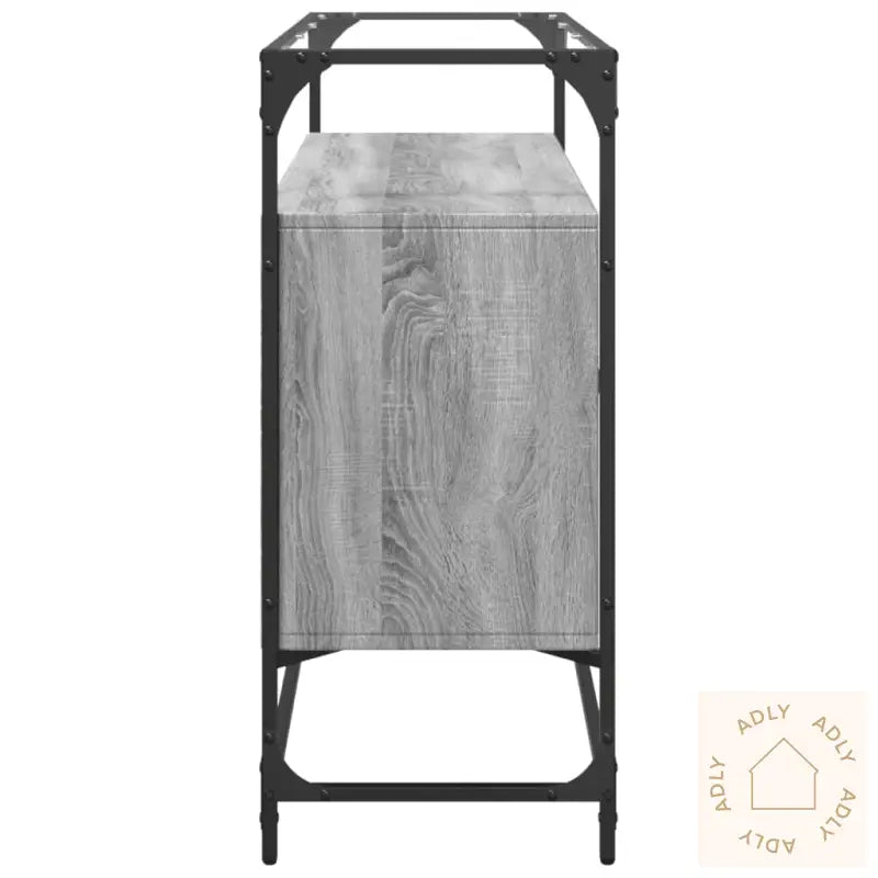 Skjenk Med Glasstopp Grå Sonoma 98X35X81 Cm Konstruert Tre