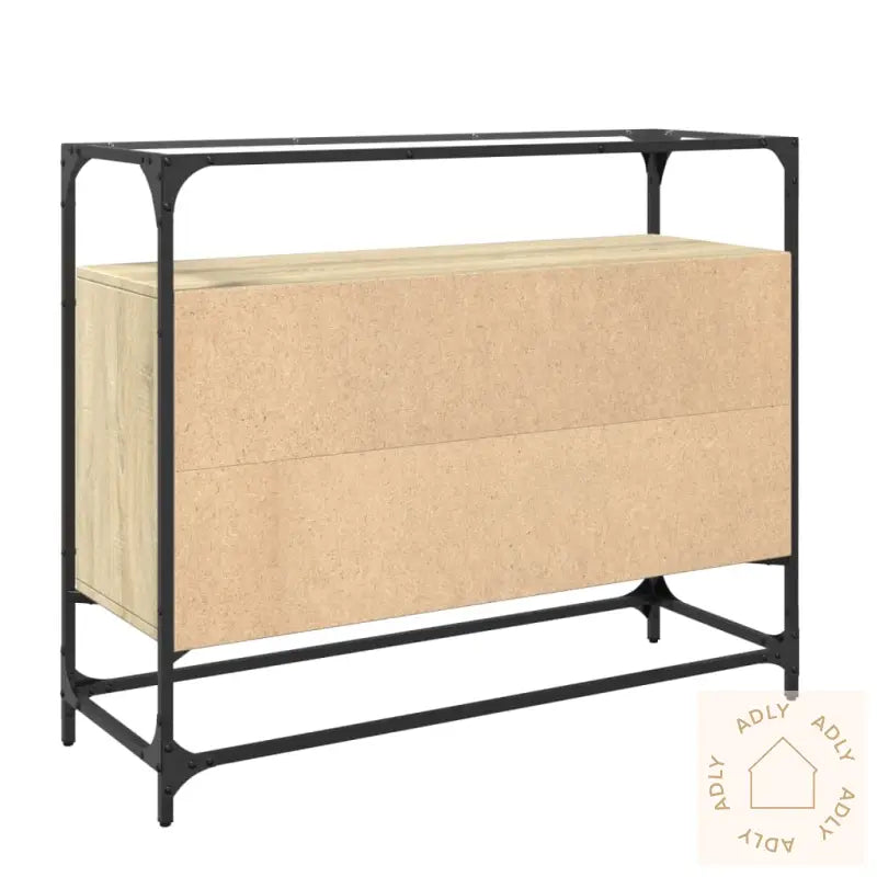 Skjenk Med Glasstopp Sonoma Eik 98X35X81 Cm Konstruert Tre