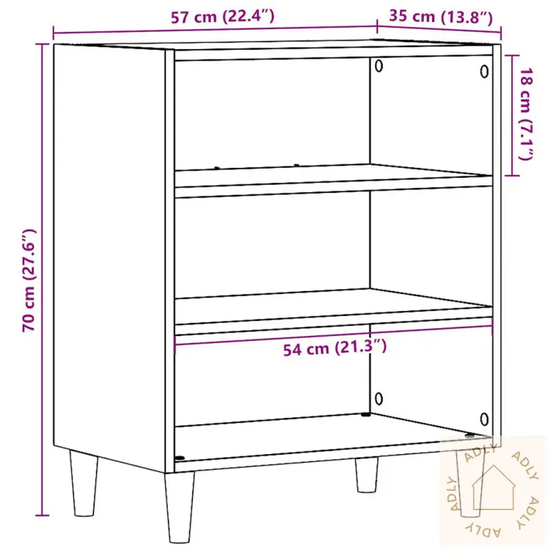 Skjenk Artisan Eik 57X35X75 Cm Konstruert Tre