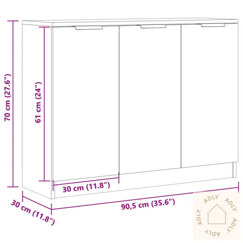 Skjenk Artisan Eik 90,5X30X70 Cm Konstruert Tre