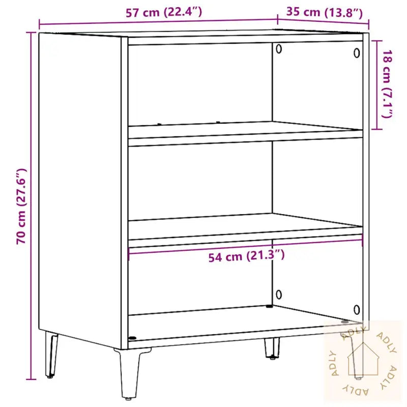 Skjenk Artisan Eik 57X35X70 Cm Konstruert Tre