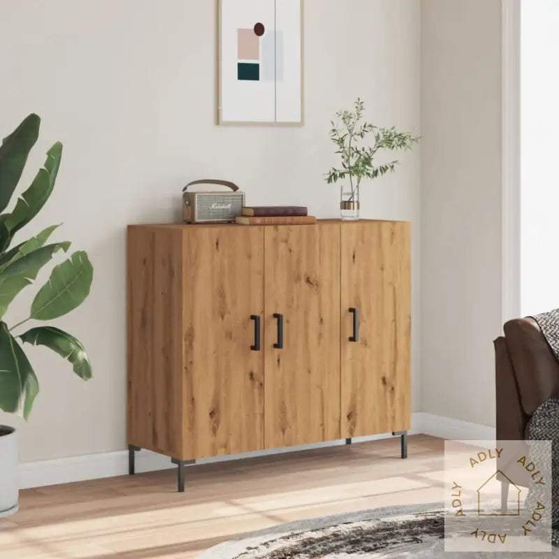 Skjenk Artisan Eik 90X34X80 Cm Konstruert Tre