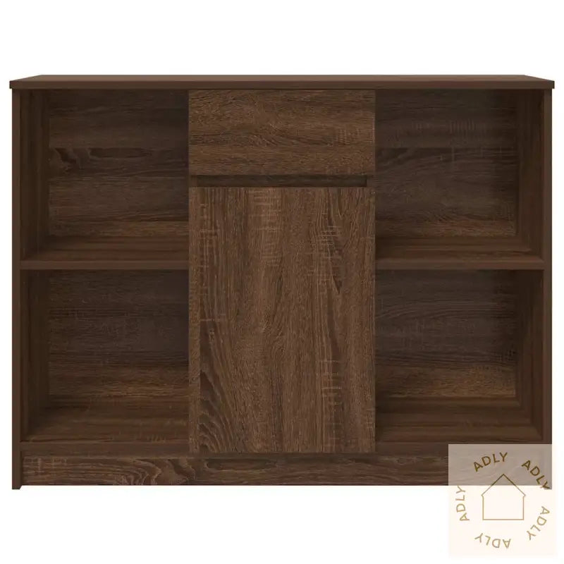 Skjenk Med 6 Skuffer Brun Eik 101X35X76 Cm Konstruert Tre