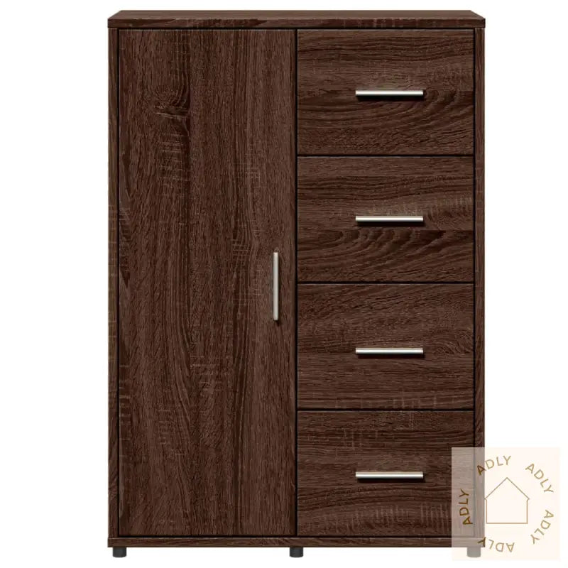 Skjenk Brun Eik 60X31X84 Cm Konstruert Tre