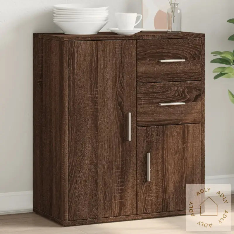 Skjenk Brun Eik 60X31X70 Cm Konstruert Tre