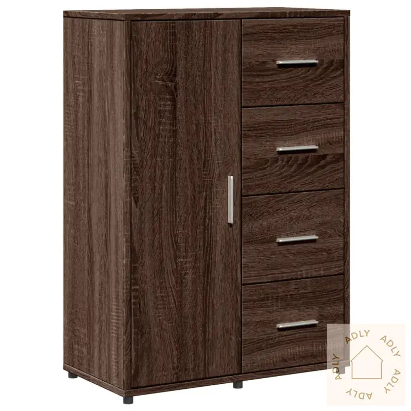 Skjenk Brun Eik 60X31X84 Cm Konstruert Tre