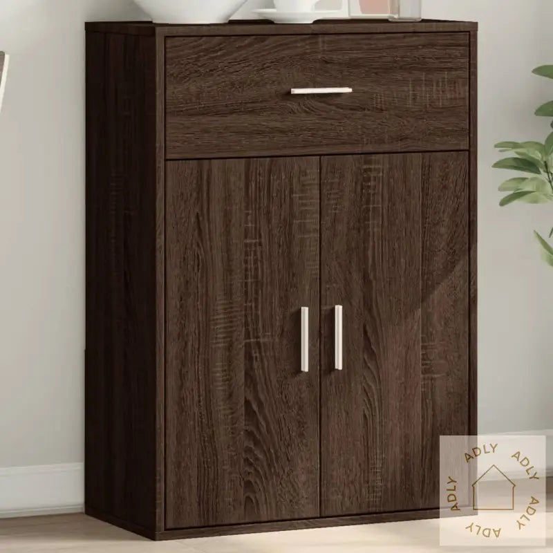 Skjenk Brun Eik 60X30X84 Cm Konstruert Tre