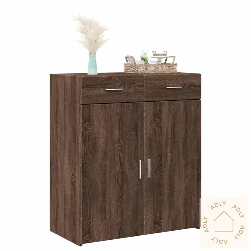Skjenk Brun Eik 80X42,5X93 Cm Konstruert Tre