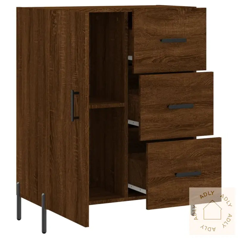 Skjenk Brun Eik 69,5X34X90 Cm Konstruert Tre