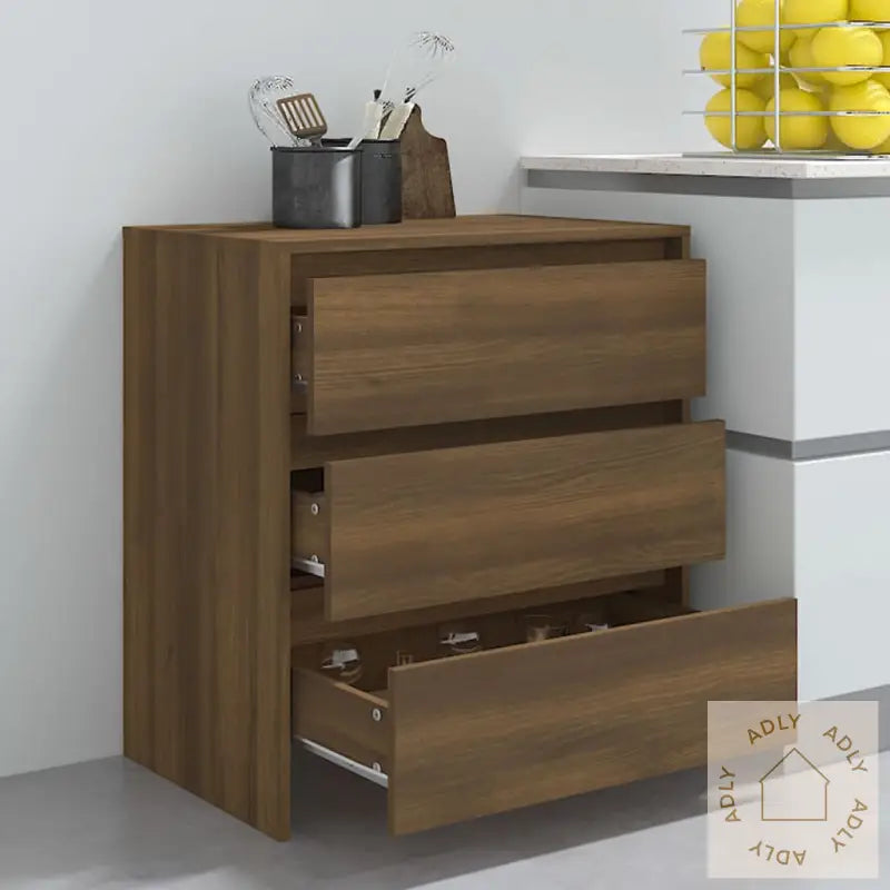 Skjenk Brun Eik 70X41X75 Cm Konstruert Tre