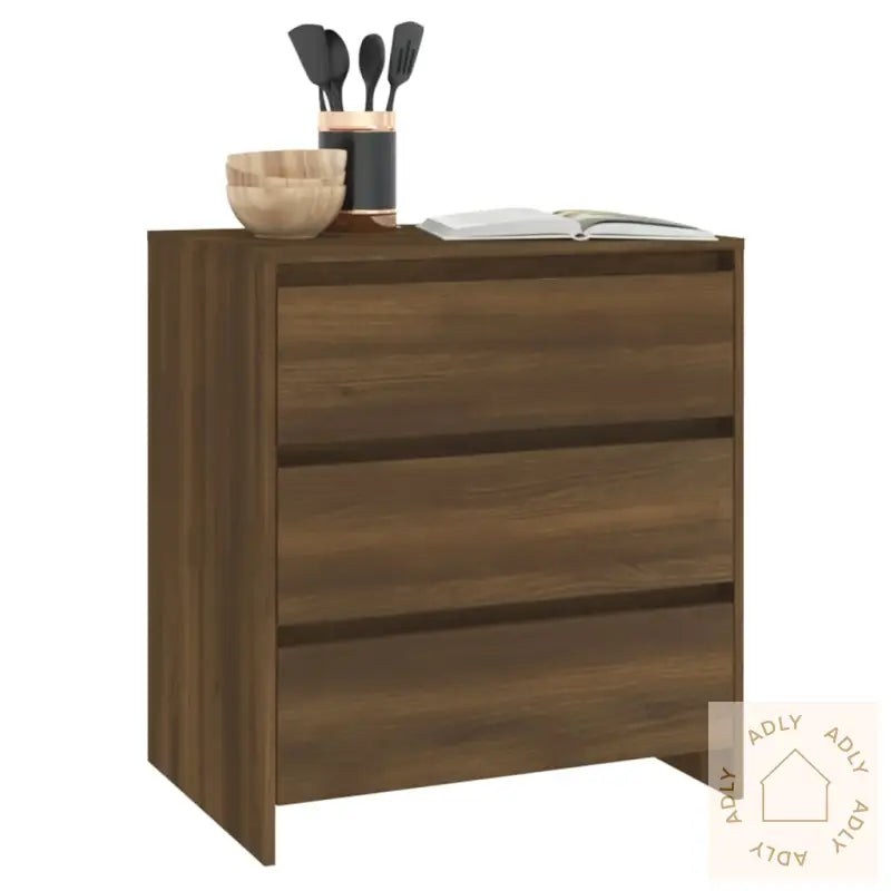 Skjenk Brun Eik 70X41X75 Cm Konstruert Tre