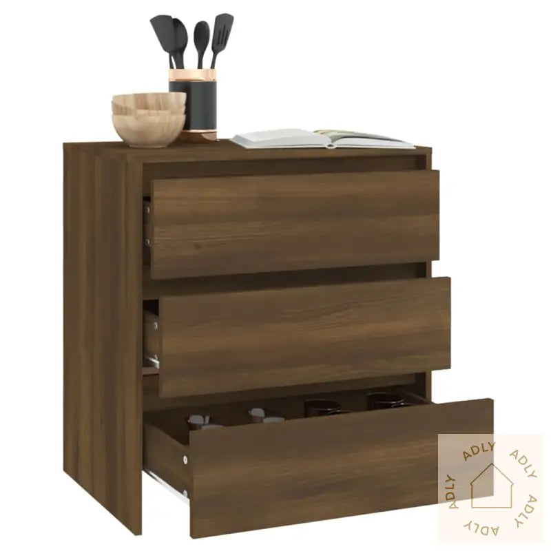 Skjenk Brun Eik 70X41X75 Cm Konstruert Tre