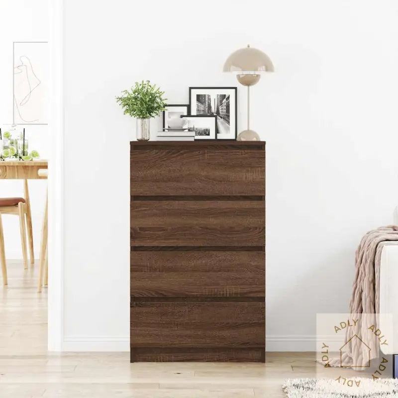 Skjenk Brun Eik 60X35X98,5 Cm Konstruert Tre