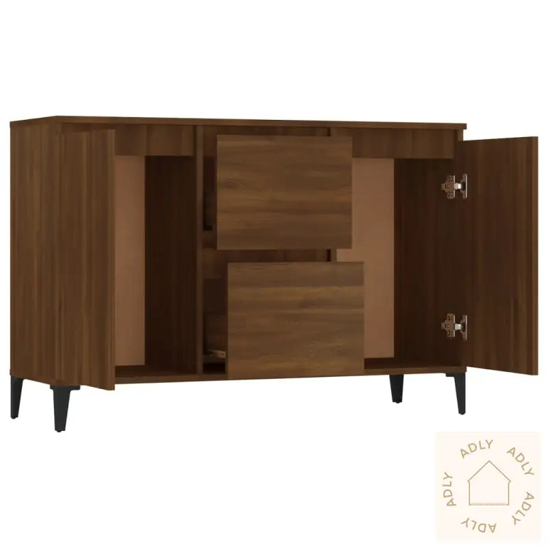 Skjenk Brun Eik 104X35X70 Cm Konstruert Tre