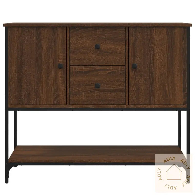 Skjenk Brun Eik 100X36X85 Cm Konstruert Tre