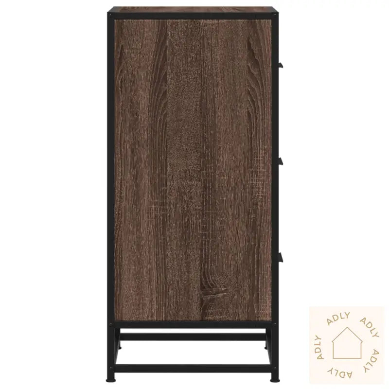 Skjenk Brun Eik 35,5X35X76 Cm Konstruert Tre Og Metall