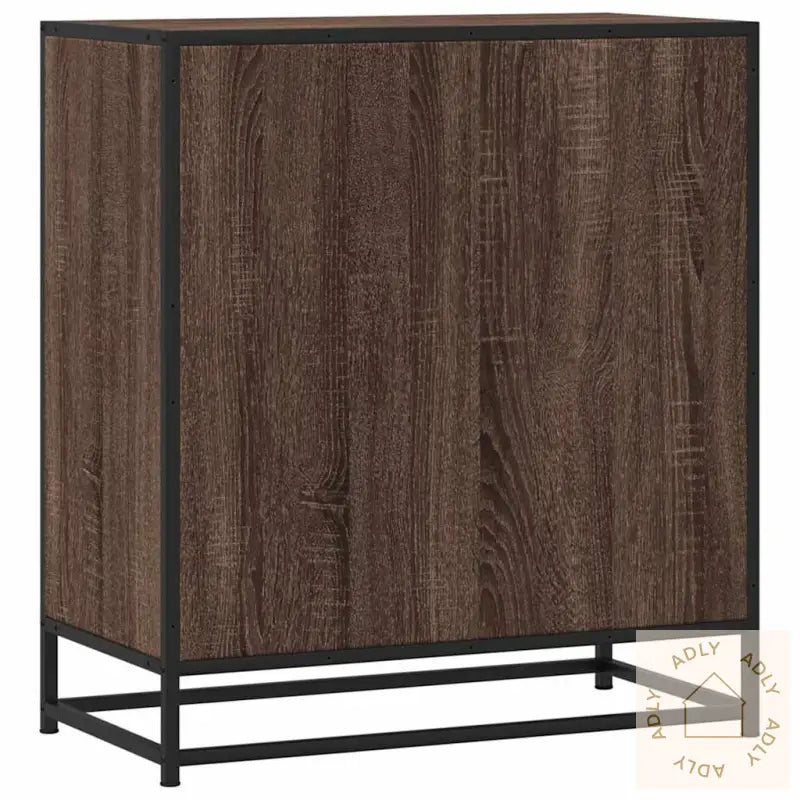 Skjenk Brun Eik 68X35X76 Cm Konstruert Tre Og Metall