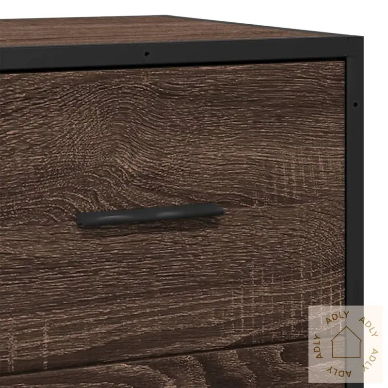 Skjenk Brun Eik 35,5X35X76 Cm Konstruert Tre Og Metall