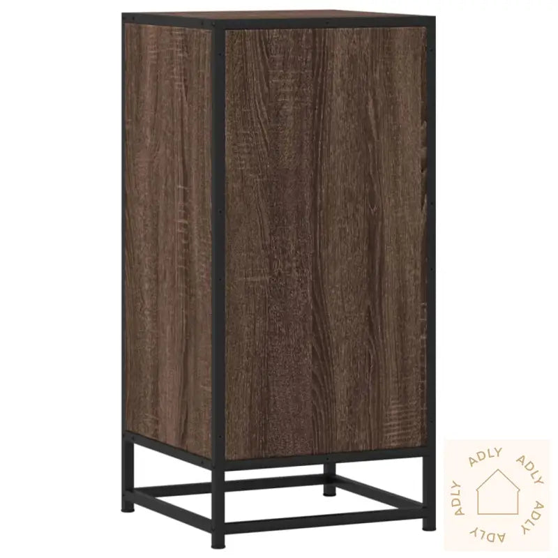 Skjenk Brun Eik 35,5X35X76 Cm Konstruert Tre Og Metall