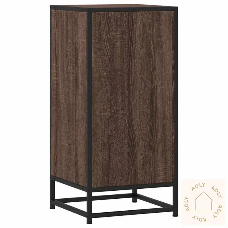 Skjenk Brun Eik 35,5X35X76 Cm Konstruert Tre Og Metall