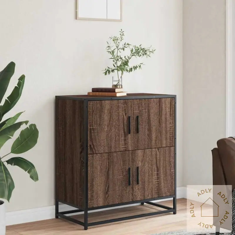 Skjenk Brun Eik 68X35X76 Cm Konstruert Tre