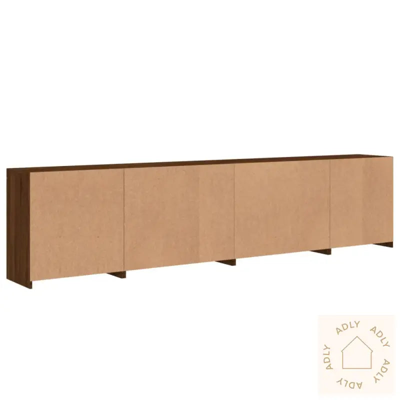 Skjenk Med Led-Lys Brun Eik 283X37X67 Cm
