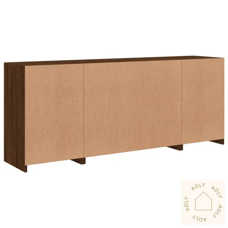 Skjenk Med Led-Lys Brun Eik 163X37X67 Cm