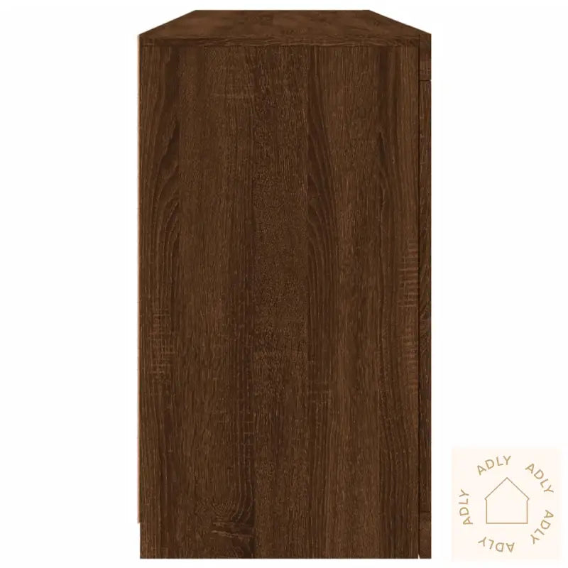 Skjenk Med Led-Lys Brun Eik 163X37X67 Cm