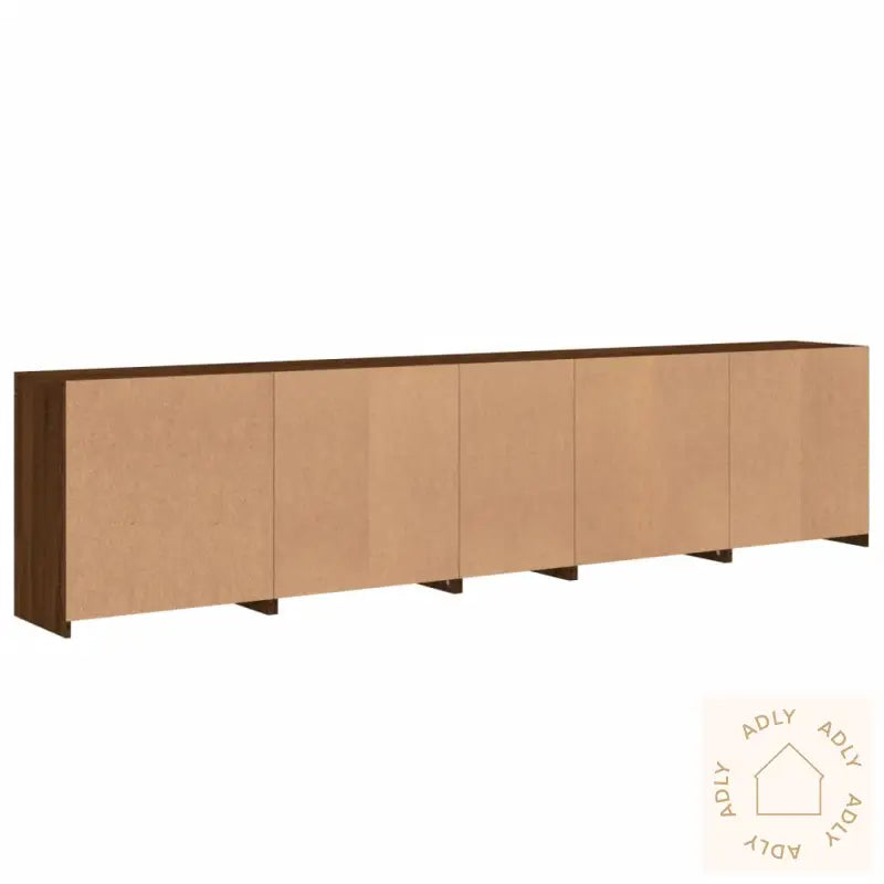 Skjenk Med Led-Lys Brun Eik 283X37X67 Cm