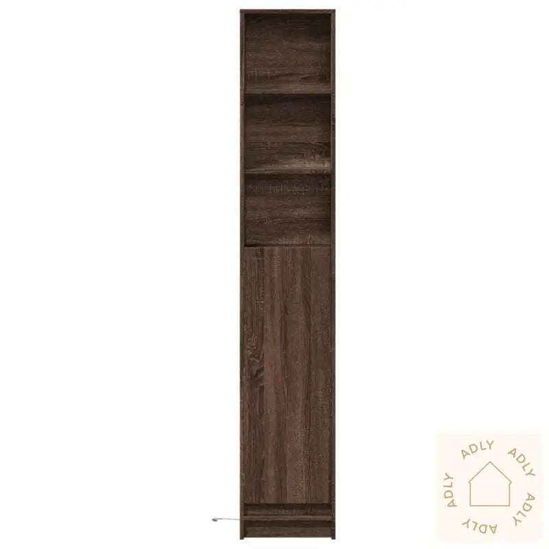 Skjenk Med Led Brun Eik 36X32,5X200 Cm Konstruert Tre