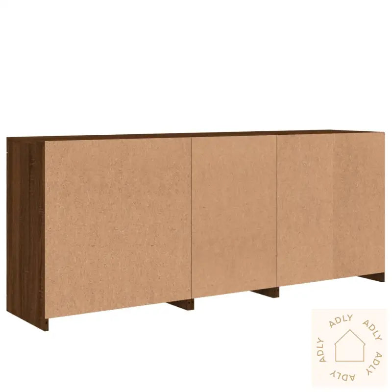 Skjenk Med Led-Lys Brun Eik 162X37X67 Cm