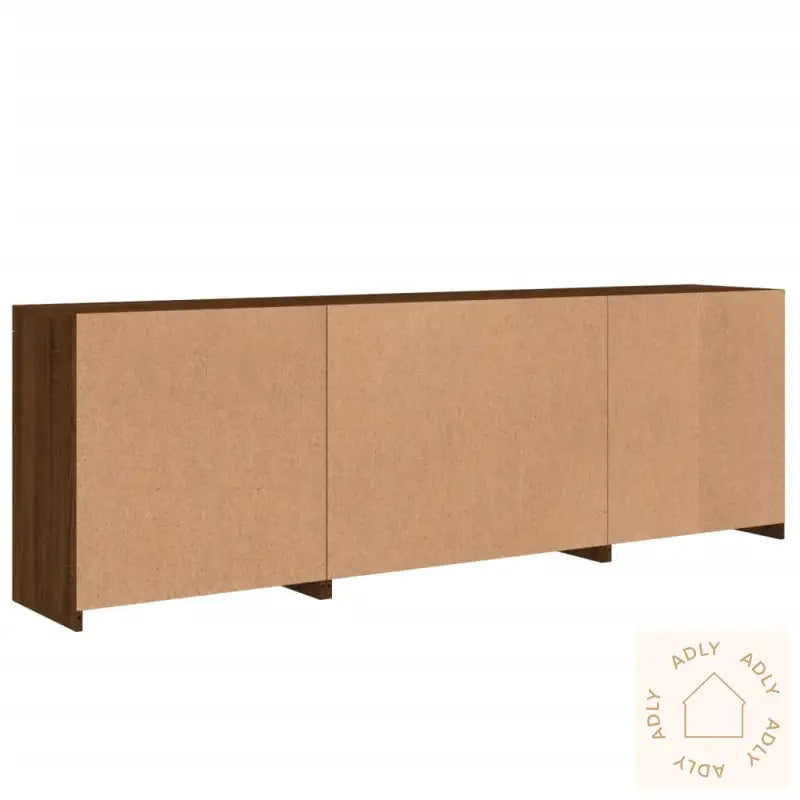 Skjenk Med Led-Lys Brun Eik 202X37X67 Cm
