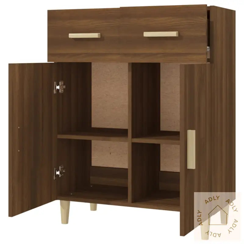 Skjenk Brun Eik 69,5X34X89 Cm Konstruert Tre