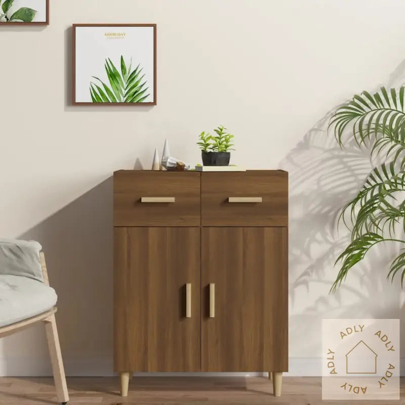 Skjenk Brun Eik 69,5X34X89 Cm Konstruert Tre