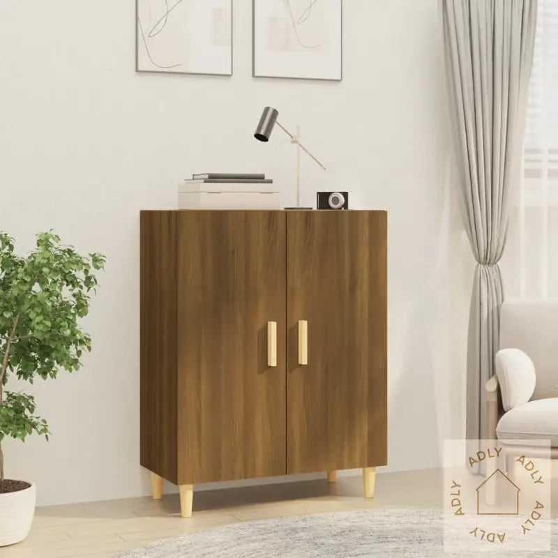 Skjenk Brun Eik 70X34X90 Cm Konstruert Tre