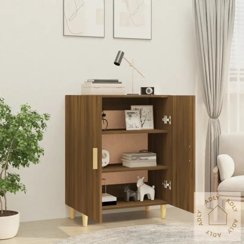 Skjenk Brun Eik 70X34X90 Cm Konstruert Tre