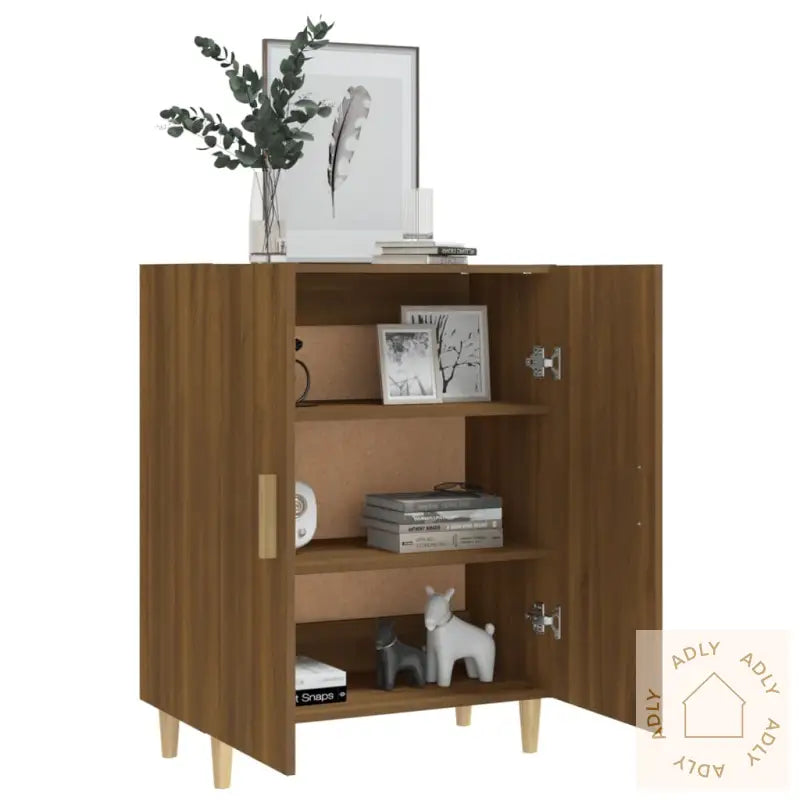 Skjenk Brun Eik 70X34X90 Cm Konstruert Tre