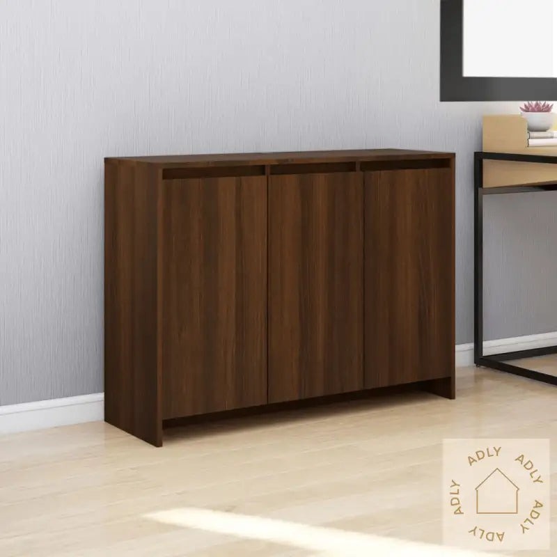 Skjenk Brun Eik 102X33X75 Cm Konstruert Tre